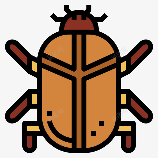 甲虫埃及29线形颜色图标svg_新图网 https://ixintu.com 埃及29 甲虫 线形颜色