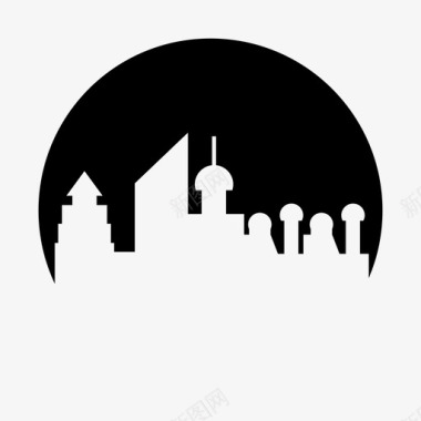 城市城市的形状图标图标