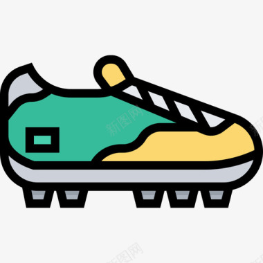 足球鞋足球27线性颜色图标图标