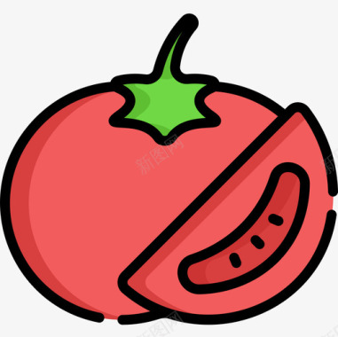 西红柿营养5原色图标图标