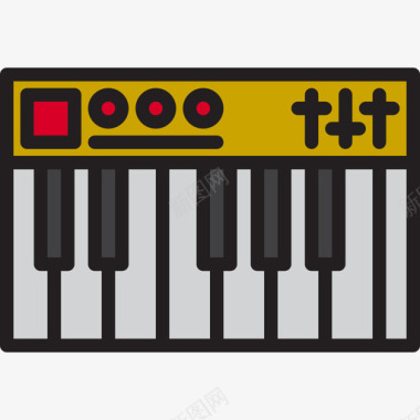 钢琴音乐60线性颜色图标图标