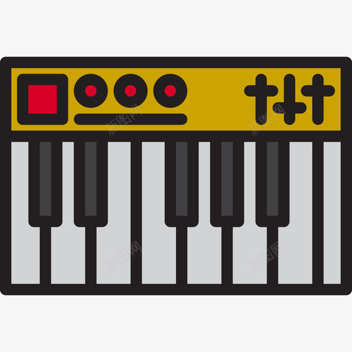 钢琴音乐60线性颜色图标svg_新图网 https://ixintu.com 线性 钢琴 音乐 颜色