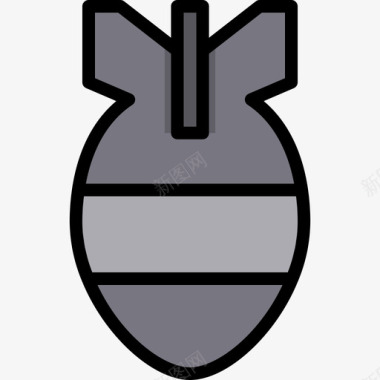 炸弹陆军11线性颜色图标图标
