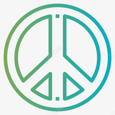和平主义嬉皮士与和平4梯度图标图标