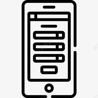 智能手机用户体验线性图标图标