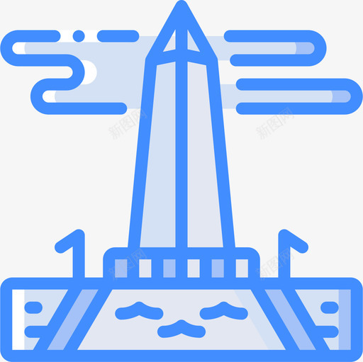方尖碑地标和纪念碑4蓝色图标svg_新图网 https://ixintu.com 地标和纪念碑4 方尖碑 蓝色