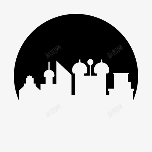 城市建筑办公室图标svg_新图网 https://ixintu.com 办公室 城市 城市圈形状 天际线 建筑