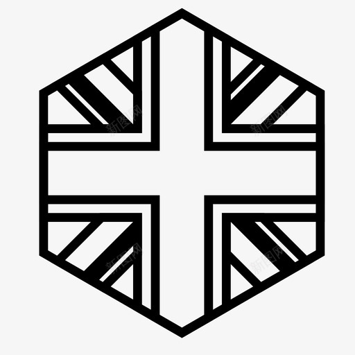 英国国旗gbr国家图标svg_新图网 https://ixintu.com gbr 世界 国家 英国 英国国旗 轮廓六边形世界国旗