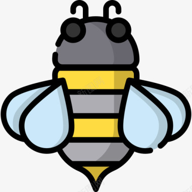 蜜蜂自然72线形颜色图标图标