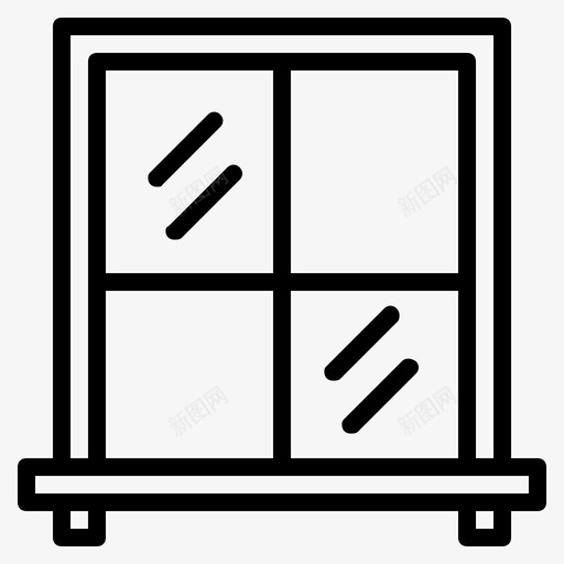窗户关闭玻璃图标svg_新图网 https://ixintu.com 关闭 内部 内部和家具 玻璃 窗户