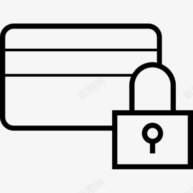 信用卡锁保护保险箱图标图标