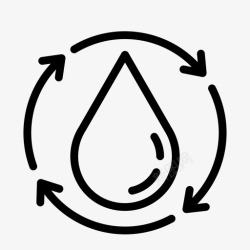 循环水循环水节约用水水蒸馏图标高清图片