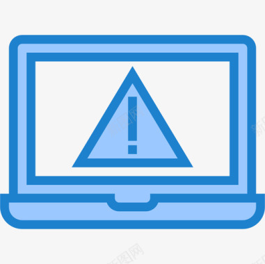 警告通信网络5蓝色图标图标