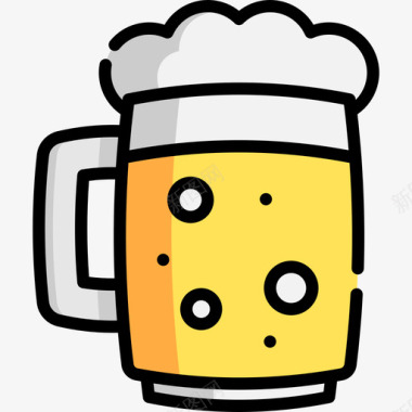啤酒嘉年华35线性颜色图标图标