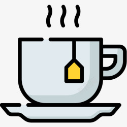 自由活动茶杯24小时自由活动线性颜色图标高清图片
