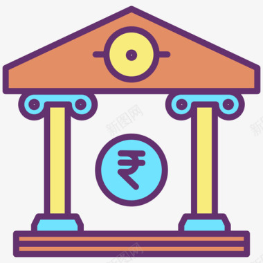 国库货币11线性颜色图标图标