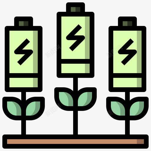 电池可持续能源24线性颜色图标svg_新图网 https://ixintu.com 持续 电池 线性 能源 颜色