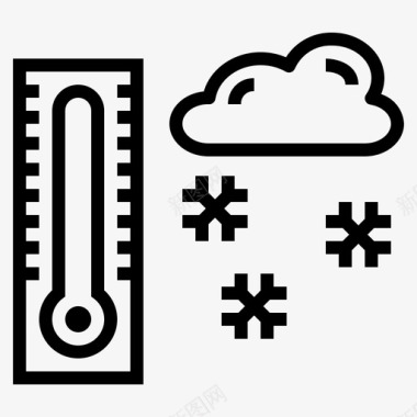 温度计冬季69线性图标图标