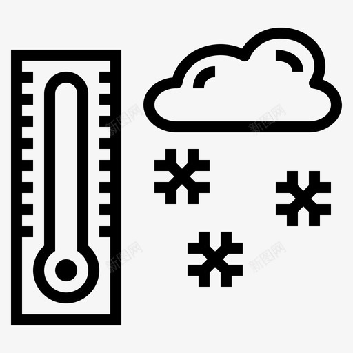 温度计冬季69线性图标svg_新图网 https://ixintu.com 冬季 温度计 线性