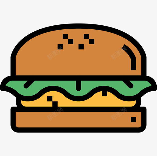 汉堡食品饮料3线性颜色图标svg_新图网 https://ixintu.com 汉堡 线性 颜色 食品饮料