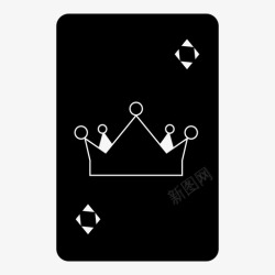 深色钻石背景钻石之王手牌扑克图标高清图片