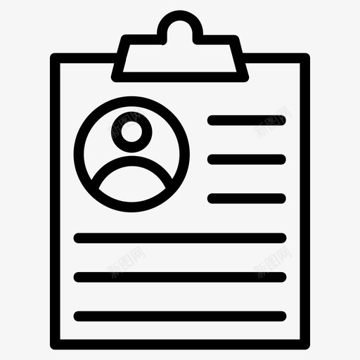 简历剪贴板招聘图标svg_新图网 https://ixintu.com 剪贴板 工作 招聘 数字营销线字形64px 简历