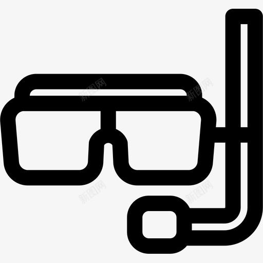 潜水眼镜旅行206直线型图标svg_新图网 https://ixintu.com 旅行 潜水 直线 眼镜 线型