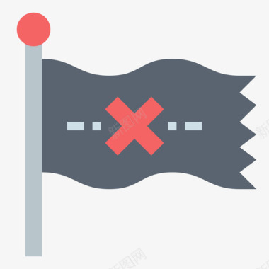 旗帜海盗11号扁平图标图标