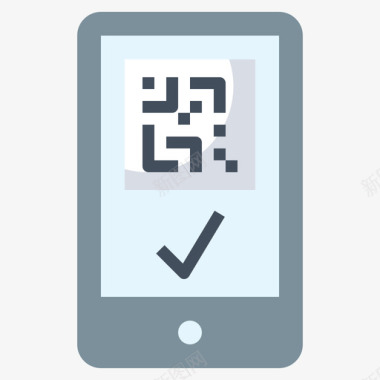 智能手机条形码和二维码平板图标图标