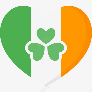 心脏爱尔兰4平坦图标图标
