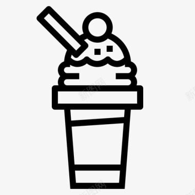 冰淇淋食品139线性图标图标