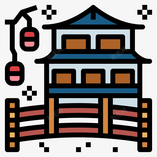 建筑物日本41线性颜色图标svg_新图网 https://ixintu.com 建筑物 日本 线性 颜色