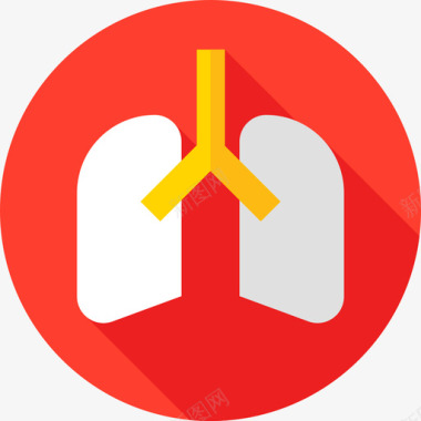 肺健康79平坦图标图标