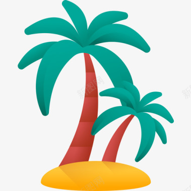 棕榈树埃及25彩色图标图标