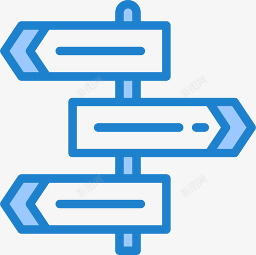 路标导航18蓝色图标svg_新图网 https://ixintu.com 导航18 蓝色 路标