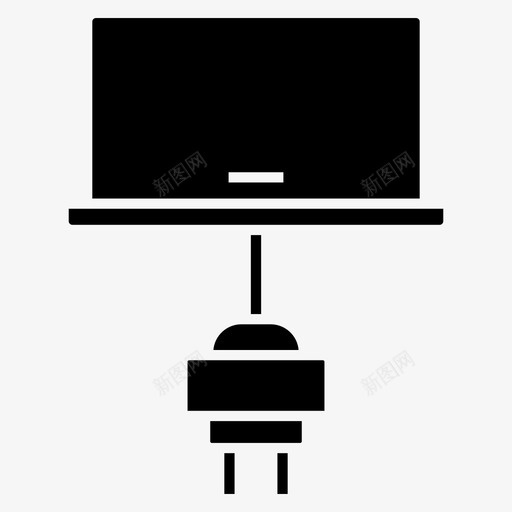 笔记本充电插件能量暗图标svg_新图网 https://ixintu.com 充电 插件 笔记本 能量