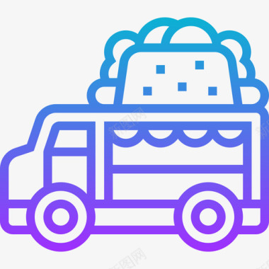 食品车街头食品和食品卡车司机2梯度图标图标