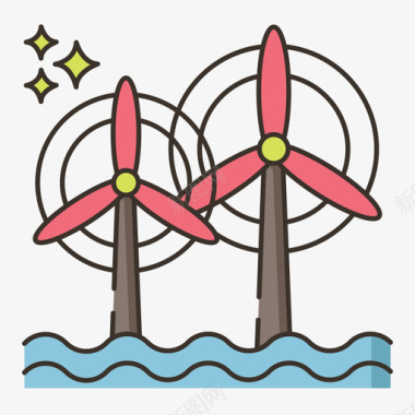 风电油气2线颜色图标图标
