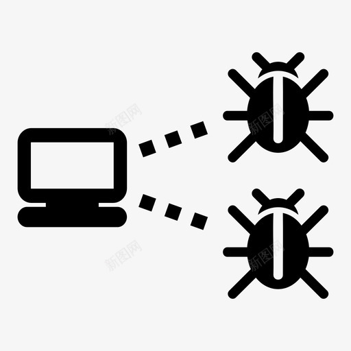 buglinkpc计算机感染图标svg_新图网 https://ixintu.com bug link pc 感染 病毒 计算机