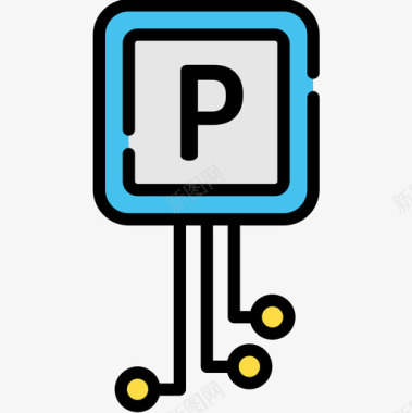 停车场智能城市5线性颜色图标图标