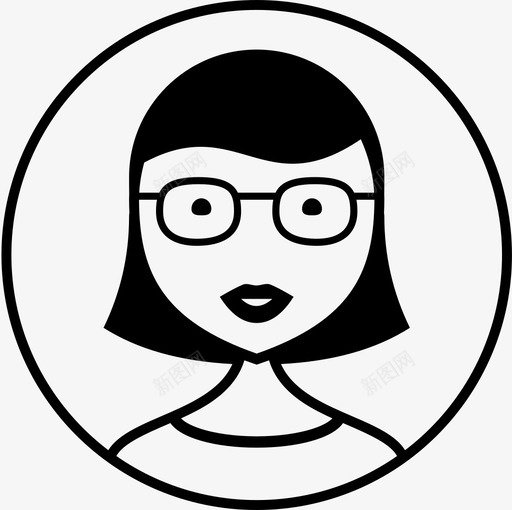 用户化身女性图标svg_新图网 https://ixintu.com 化身 口红 女性 用户 眼镜
