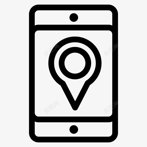 手机定位地图图标svg_新图网 https://ixintu.com 地图 地图定位线 定位 手机