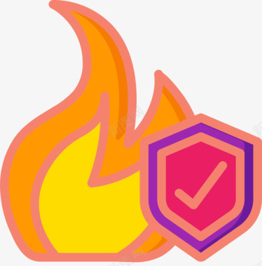 火灾保险42线性颜色图标图标