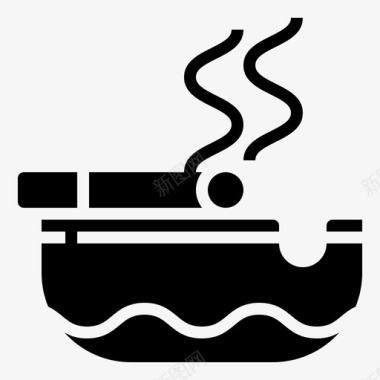 烟灰缸香烟尼古丁图标图标