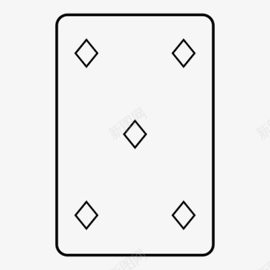 5个钻石纸牌套装图标图标