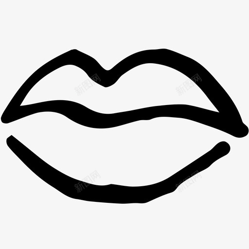 嘴唇手绘化妆图标svg_新图网 https://ixintu.com 化妆 嘴唇 女人 手绘