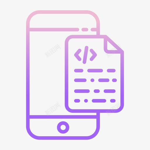 编码移动应用程序20轮廓渐变图标svg_新图网 https://ixintu.com 移动应用程序20 编码 轮廓渐变