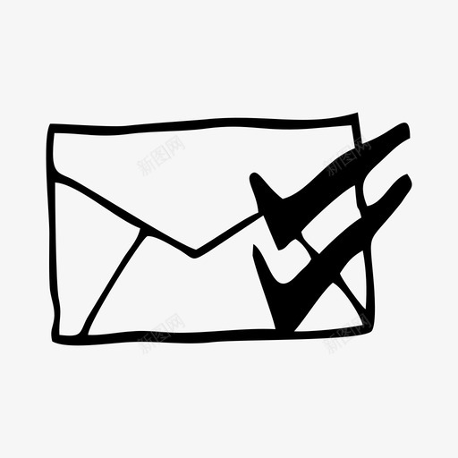 电子邮件信封手绘图标svg_新图网 https://ixintu.com 信函 信封 手绘 电子邮件