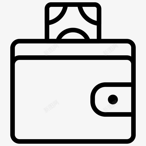 钱包美元货币图标svg_新图网 https://ixintu.com 支付 美元 货币 购物和电子商务1线路 钱包