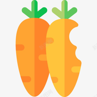 胡萝卜复活节45平淡图标图标